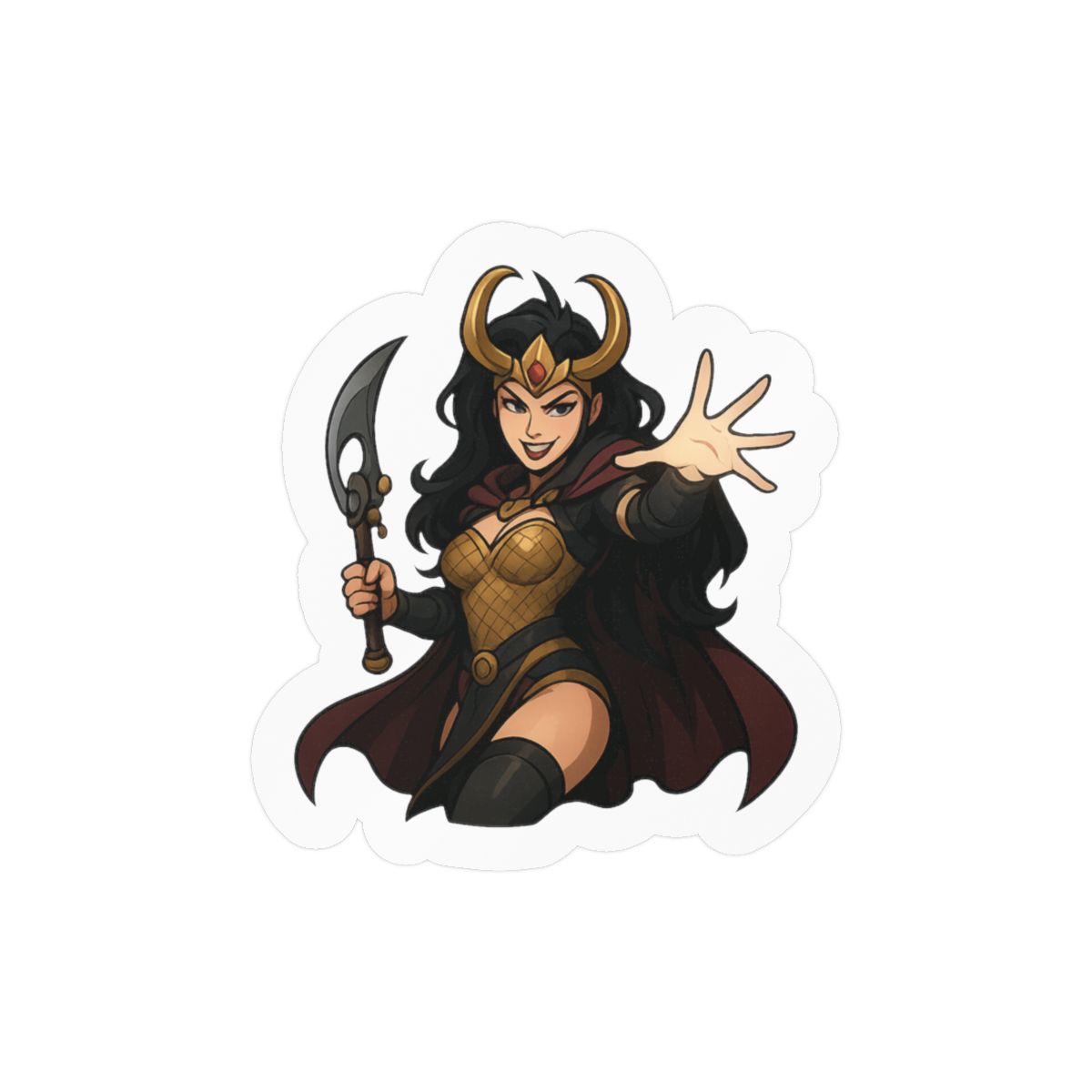 Lady Loki Sticker | Playful Mischief Vinyl Decal