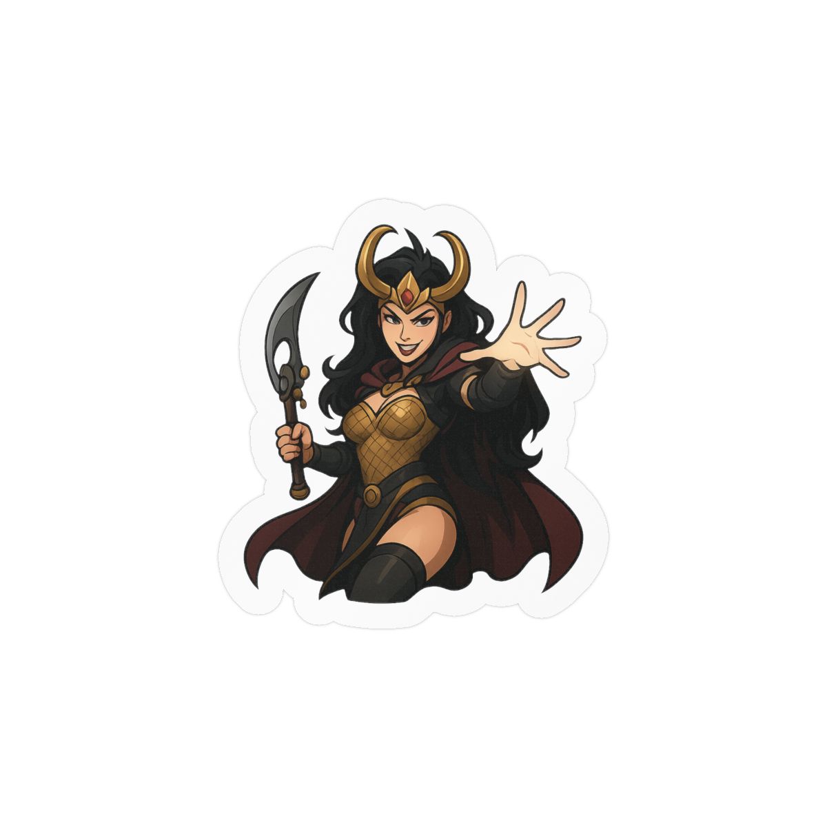 Lady Loki Sticker | Playful Mischief Vinyl Decal - alternate angle 1, merchandise