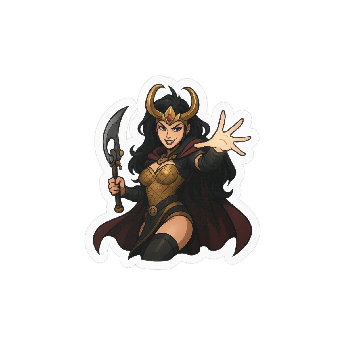 Lady Loki Sticker | Playful Mischief Vinyl Decal - alternate angle 2, merchandise