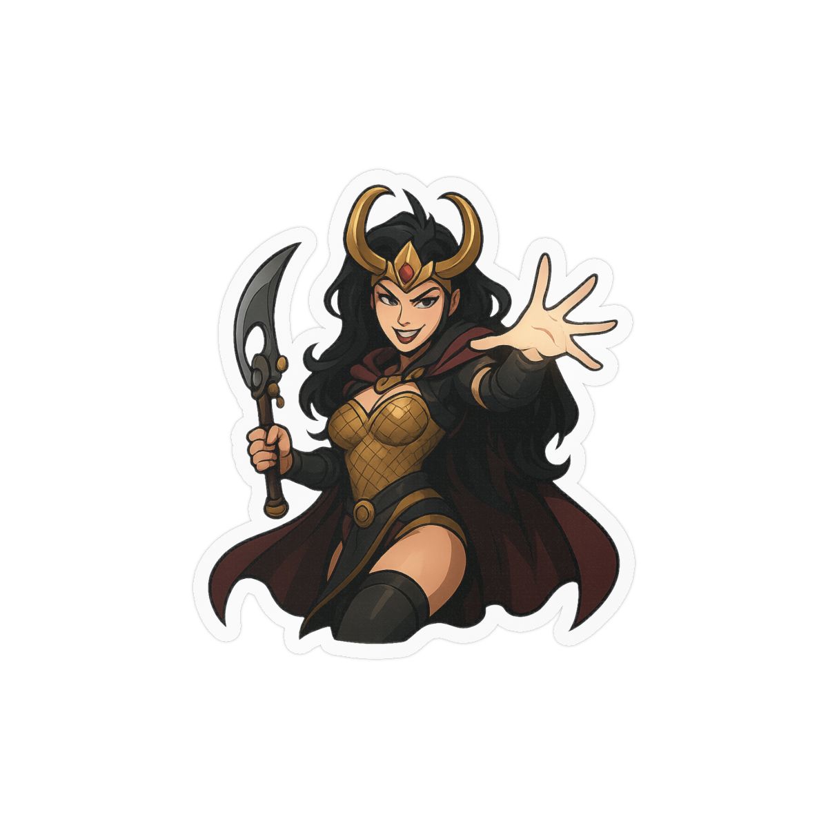 Lady Loki Sticker | Playful Mischief Vinyl Decal